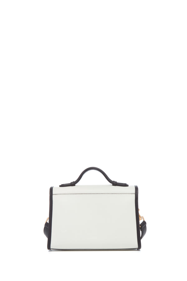 Gabriela Hearst Small Leonora Western Flap Bag In Black & Ivory Leather