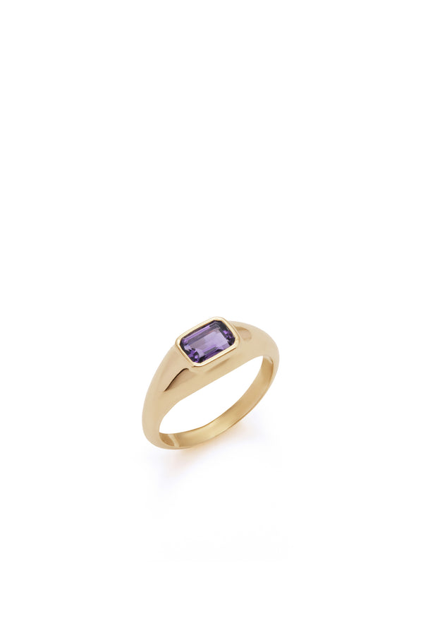 gabriela hearst Small Ring in 18K Yellow Gold & Amethyst Stone