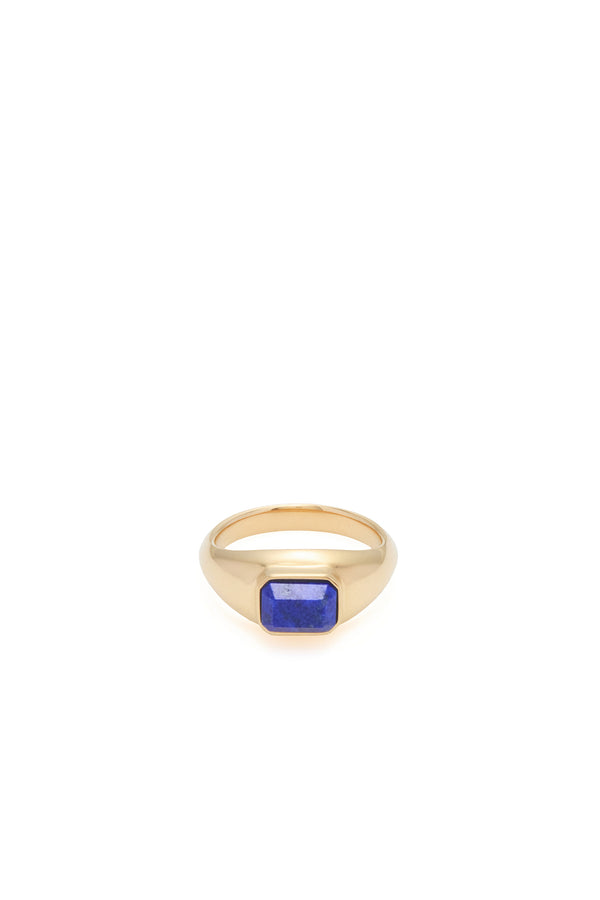 Gabriela Hearst Small Ring In 18K Yellow Gold & Lapis Stone