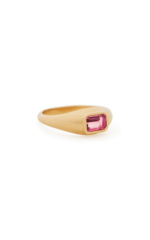 Gabriela Hearst Small Ring In 18K Yellow Gold & Tourmaline Stone