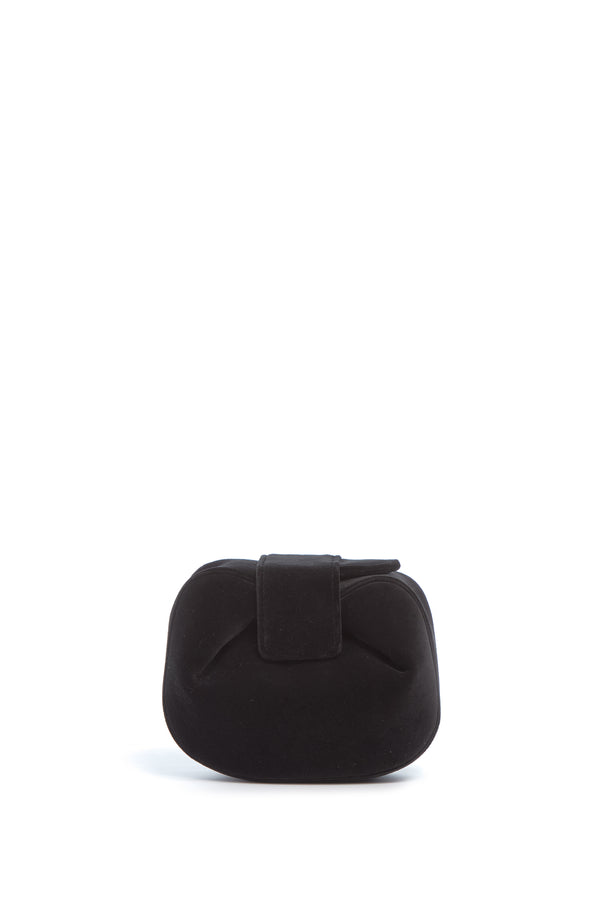 Gabriela Hearst Soft Demi Clutch In Black Cotton Velvet