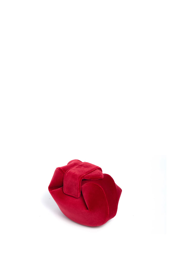 Gabriela Hearst Soft Demi Clutch In Scarlet Red Cotton Velvet