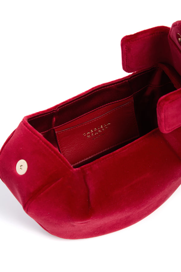 Gabriela Hearst Soft Demi Clutch In Scarlet Red Cotton Velvet