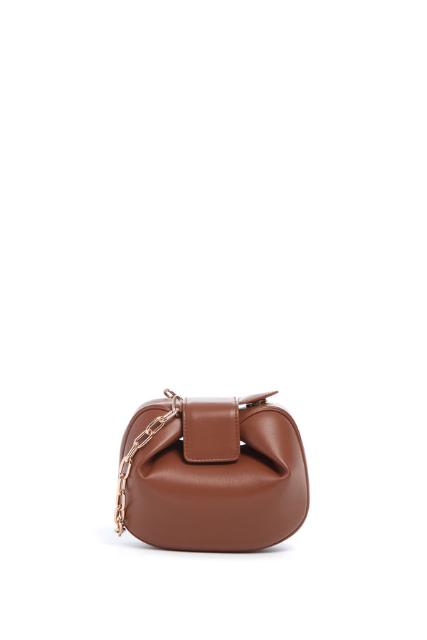 Gabriela Hearst Soft Demi Clutch With Chain In Cognac Nappa Leather