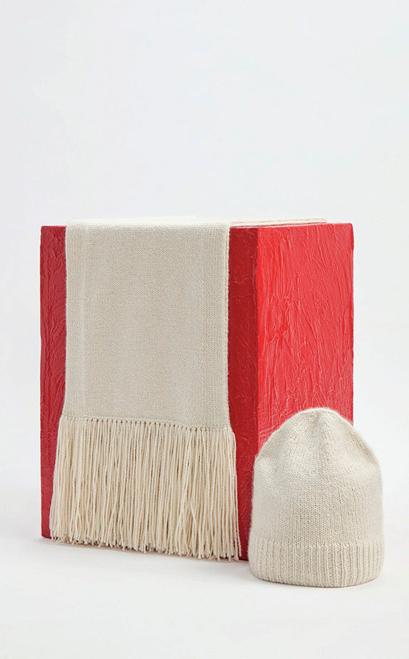 Gabriela Hearst Staffordshire Knit Fringe Scarf In Ivory Cashmere