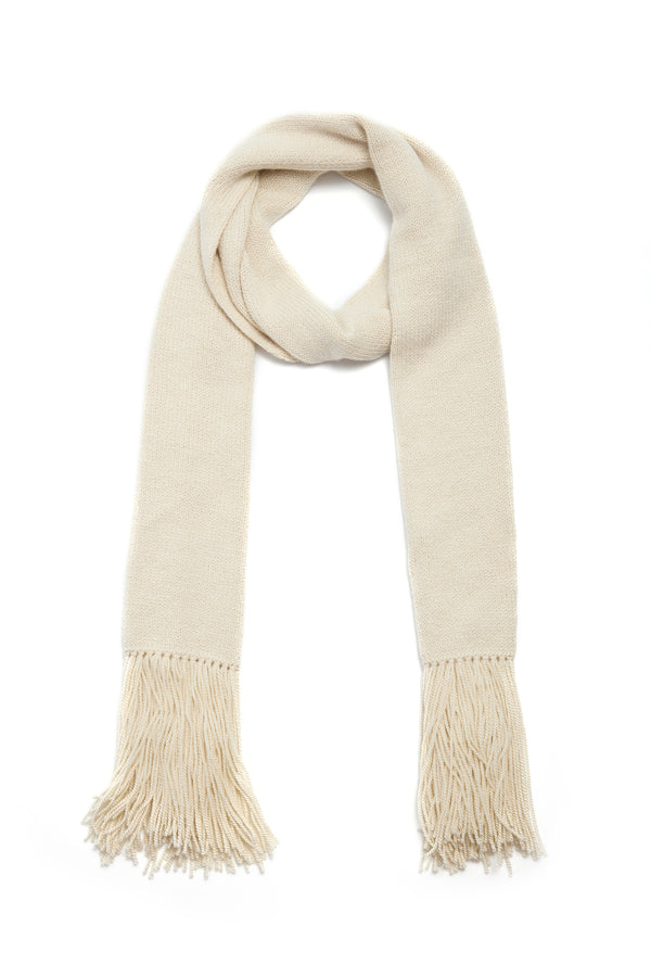 Gabriela Hearst Staffordshire Knit Fringe Scarf In Ivory Cashmere