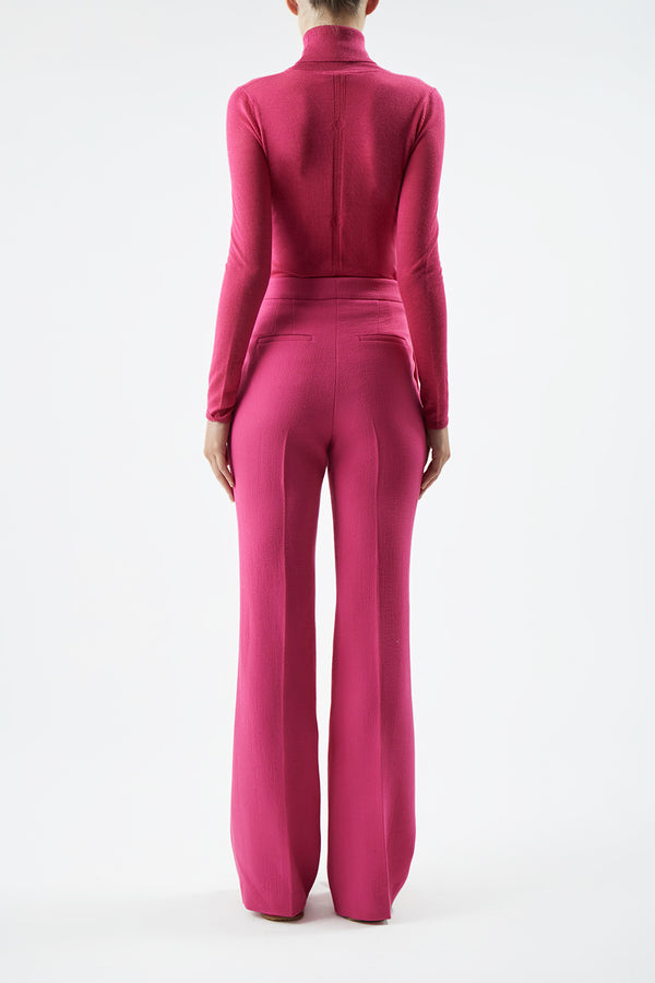 Gabriela Hearst Steinem Knit Turtleneck In Fuchsia Cashmere Silk