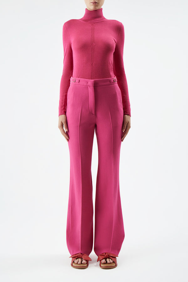 Gabriela Hearst Steinem Knit Turtleneck In Fuchsia Cashmere Silk