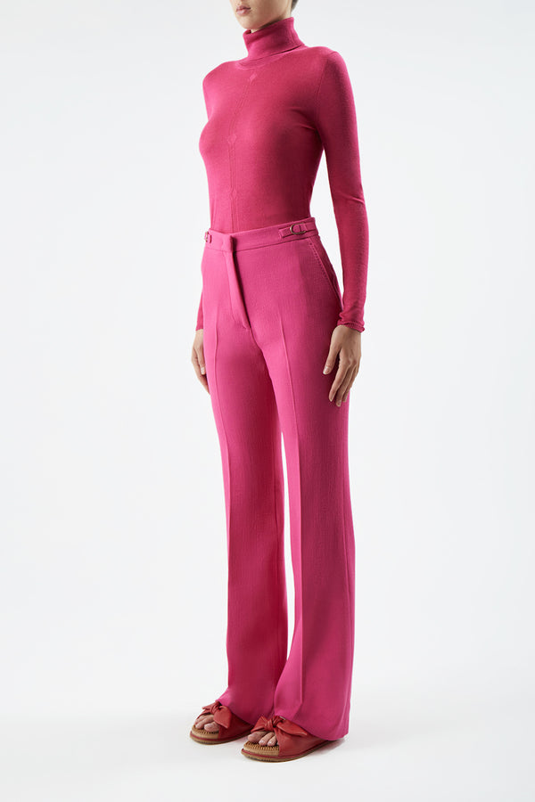 Gabriela Hearst Steinem Knit Turtleneck In Fuchsia Cashmere Silk