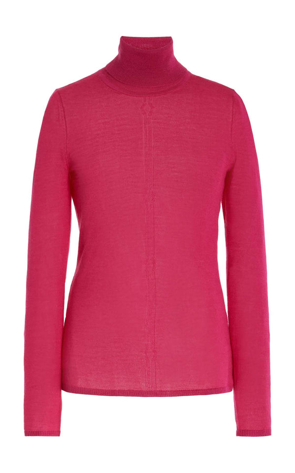 gabriela hearst Steinem Knit Turtleneck in Fuchsia Cashmere Silk