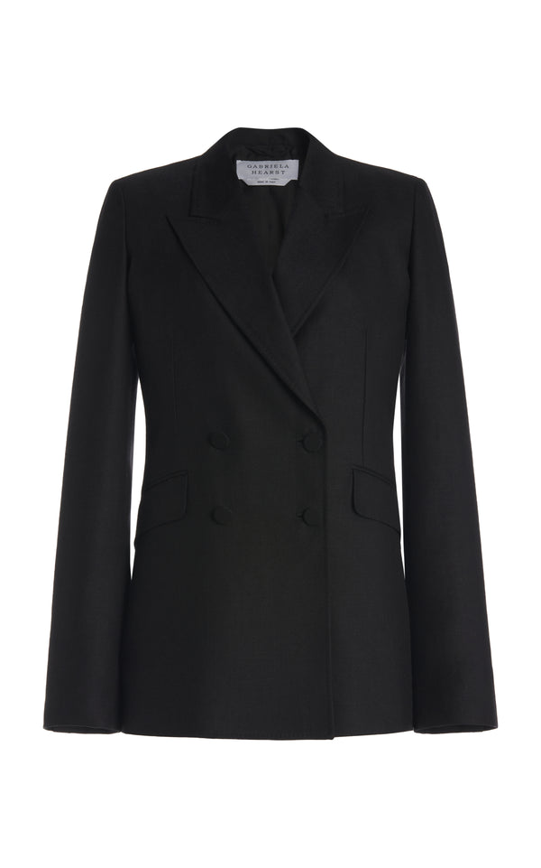 Gabriela Hearst Stephanie Blazer In Black Recycled Wool