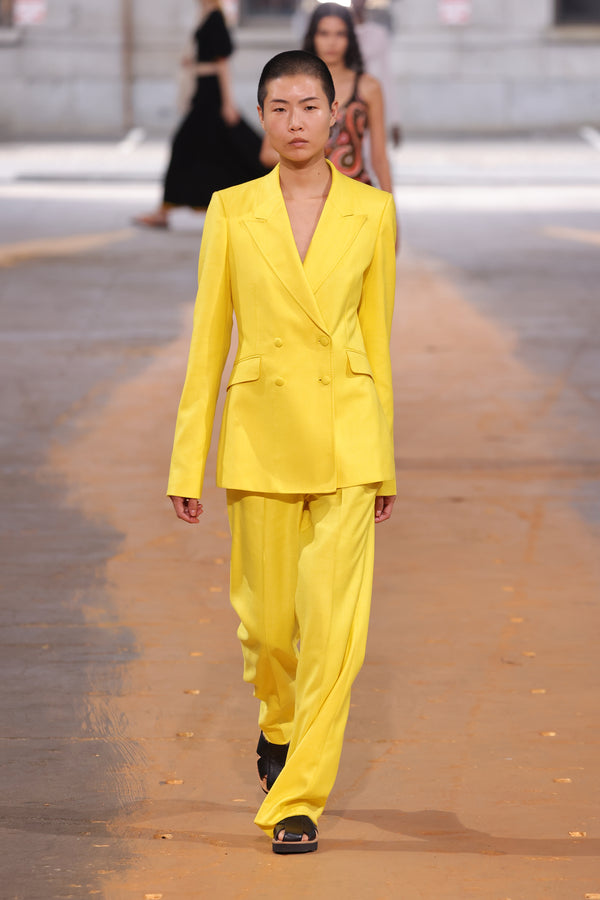 Gabriela Hearst Stephanie Blazer In Cadmium Yellow Virgin Wool And Silk Linen Twill