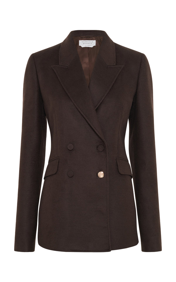 gabriela hearst Stephanie Blazer in Chocolate Winter Silk