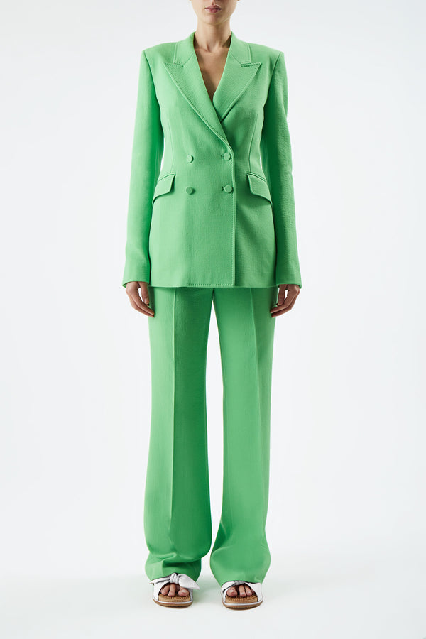 Gabriela Hearst Stephanie Blazer In Fluorescent Green Virgin Wool Crepe