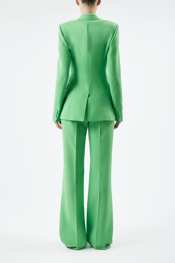 Gabriela Hearst Stephanie Blazer In Fluorescent Green Virgin Wool Crepe