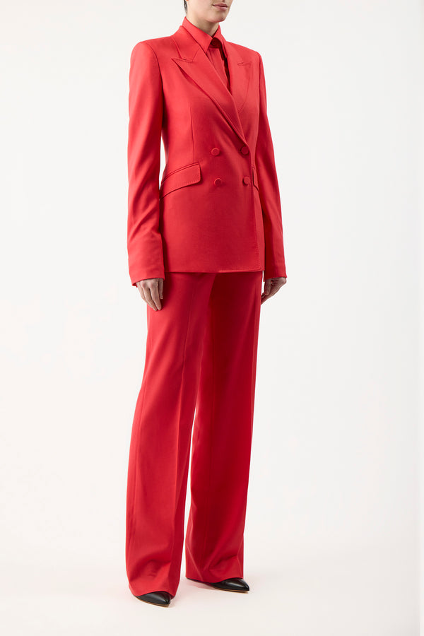 Gabriela Hearst Stephanie Blazer In Red Topaz Superfine Wool