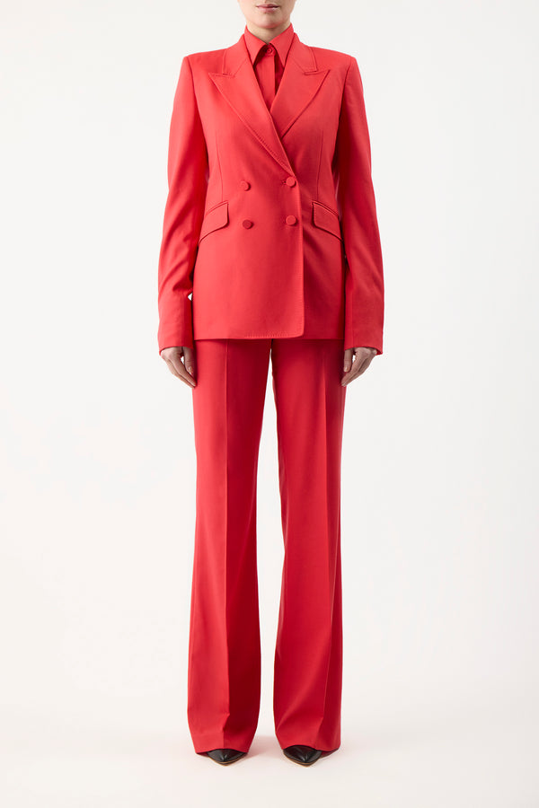 Gabriela Hearst Stephanie Blazer In Red Topaz Superfine Wool