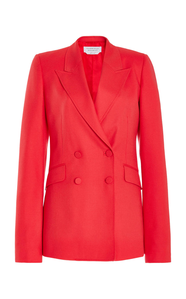 gabriela hearst Stephanie Blazer in Red Topaz Superfine Wool