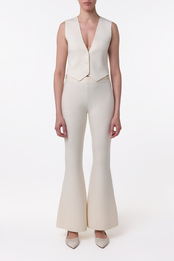 Gabriela Hearst Styx Knit Vest In Ivory Merino Wool Cashmere