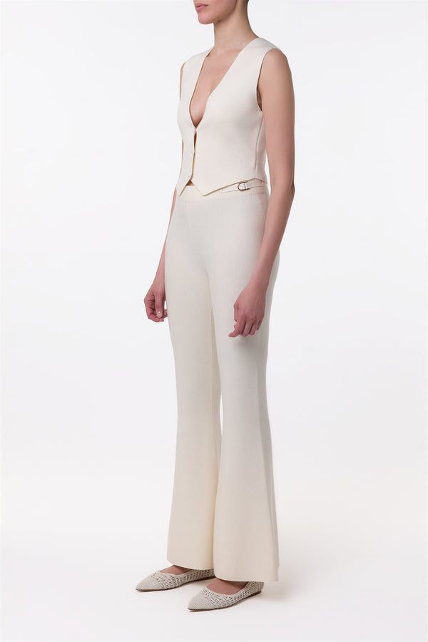Gabriela Hearst Styx Knit Vest In Ivory Merino Wool Cashmere