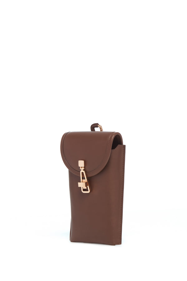 Gabriela Hearst Sunglasses Pouch In Chocolate Leather