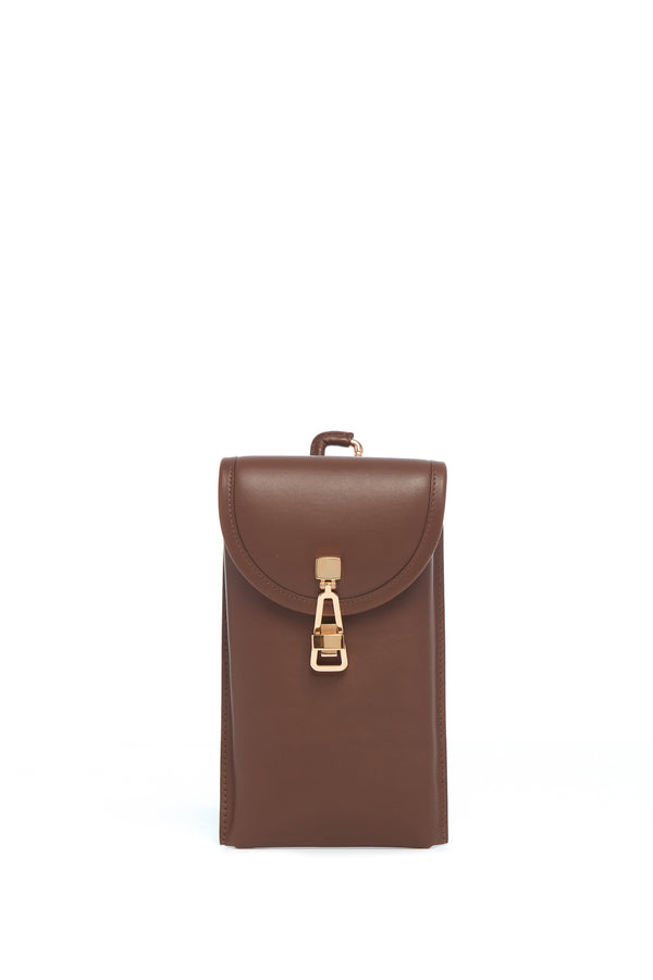 gabriela hearst Sunglasses Pouch in Chocolate Leather