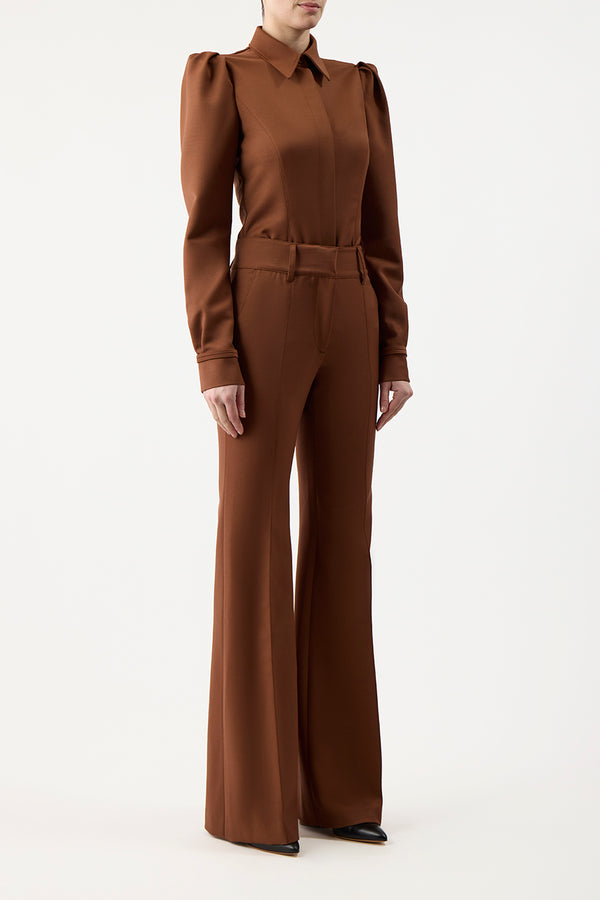 Gabriela Hearst Talbot Shirt In Cognac Sportswear Wool
