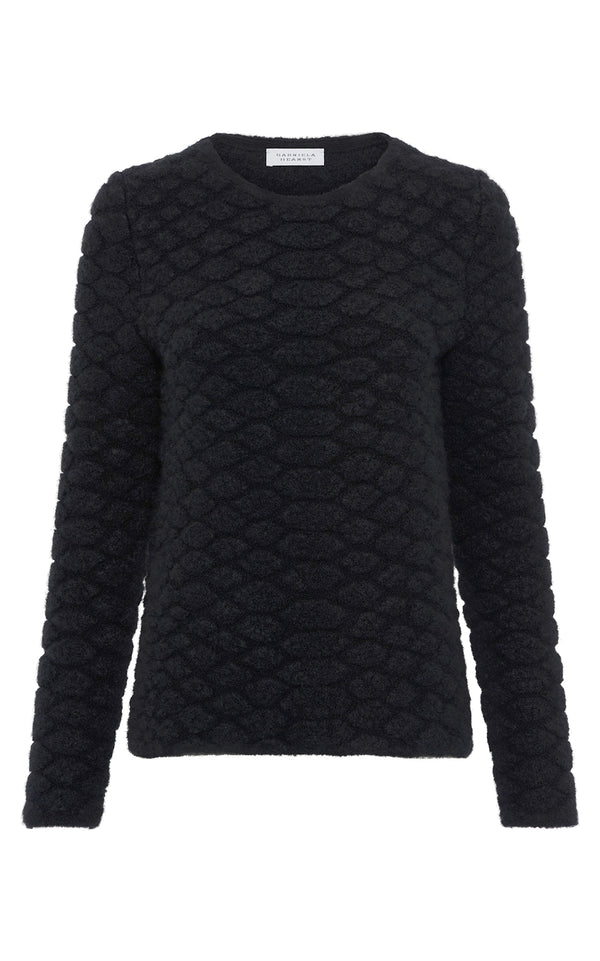 gabriela hearst Tansey Knit Sweater in Black Cashmere