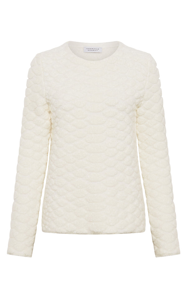 gabriela hearst Tansey Knit Sweater in Ivory Cashmere