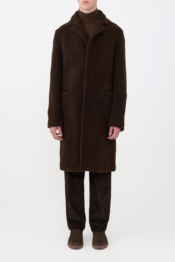 Gabriela Hearst Teddy Carcoat In Chocolate Shearling