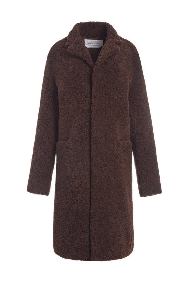 gabriela hearst Teddy Carcoat in Chocolate Shearling