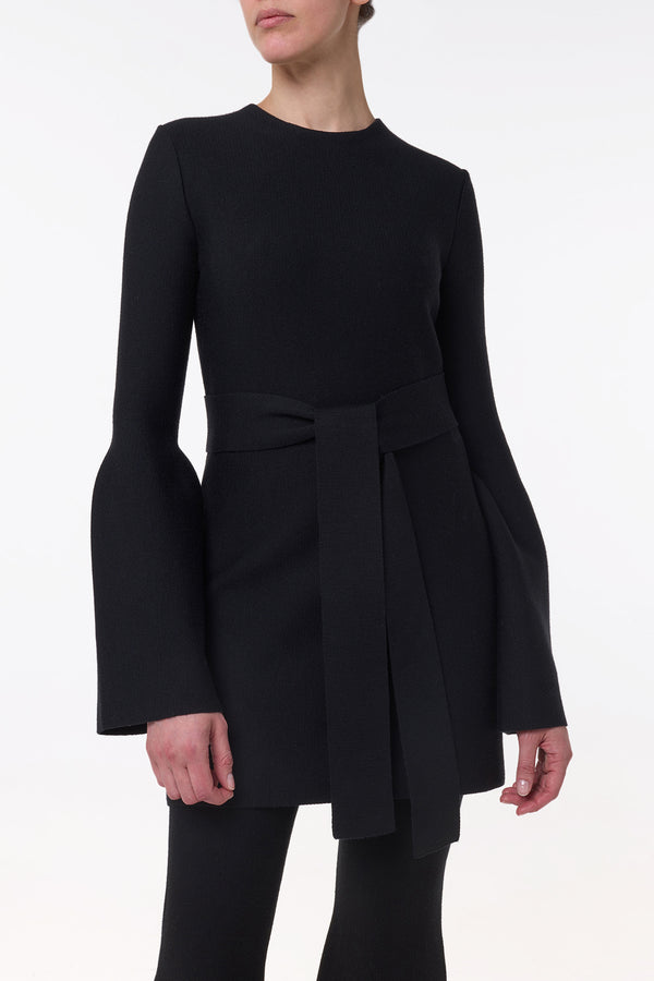 Gabriela Hearst Tenas Knit Mini Dress In Black Merino Wool Cashmere