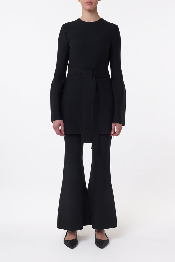 Gabriela Hearst Tenas Knit Mini Dress In Black Merino Wool Cashmere