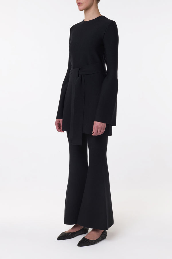 Gabriela Hearst Tenas Knit Mini Dress In Black Merino Wool Cashmere