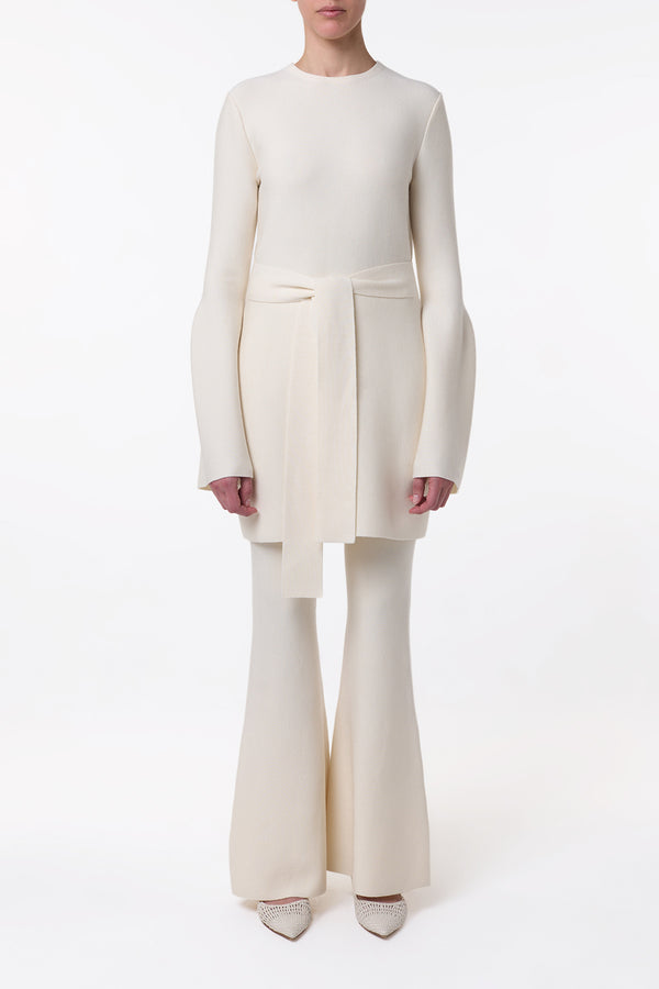 Gabriela Hearst Tenas Knit Mini Dress In Ivory Merino Wool Cashmere