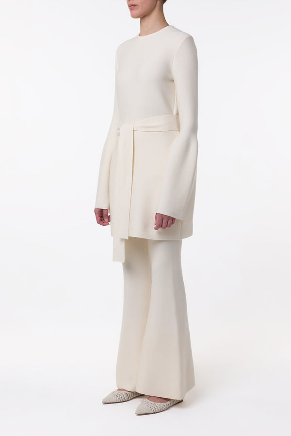 Gabriela Hearst Tenas Knit Mini Dress In Ivory Merino Wool Cashmere