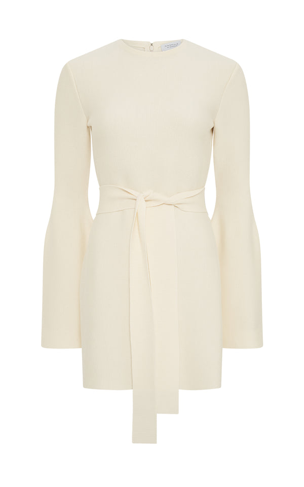 gabriela hearst Tenas Knit Mini Dress in Ivory Merino Wool Cashmere
