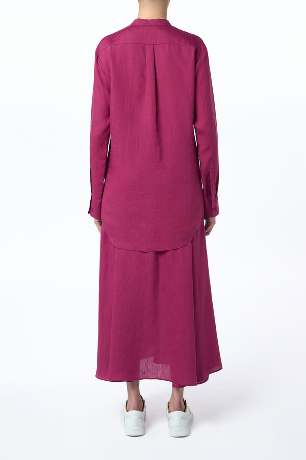 Gabriela Hearst Terra Shirt In Raspberry Aloe Linen