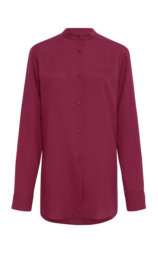 gabriela hearst Terra Shirt in Raspberry Aloe Linen