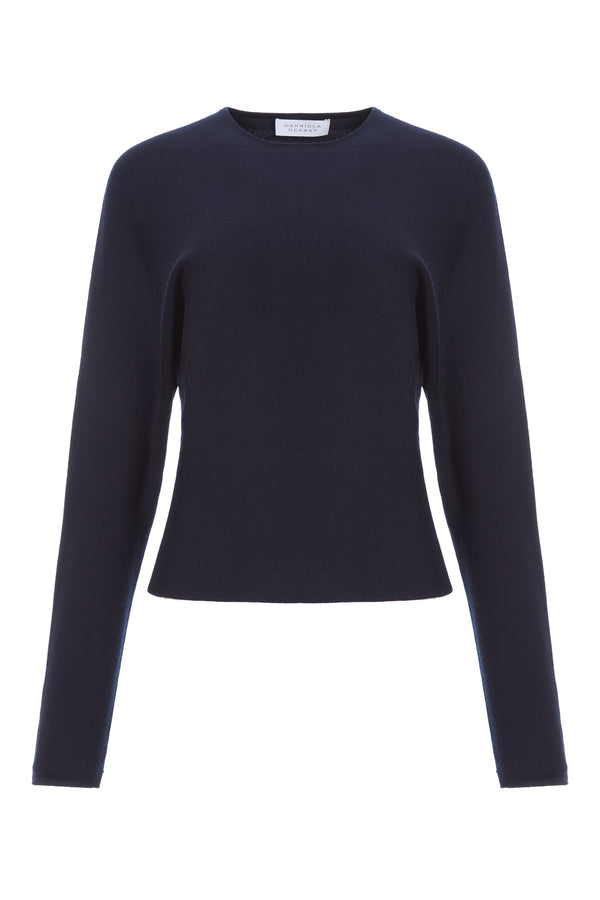 gabriela hearst Theodore Knit Sweater in Navy Cashmere Silk