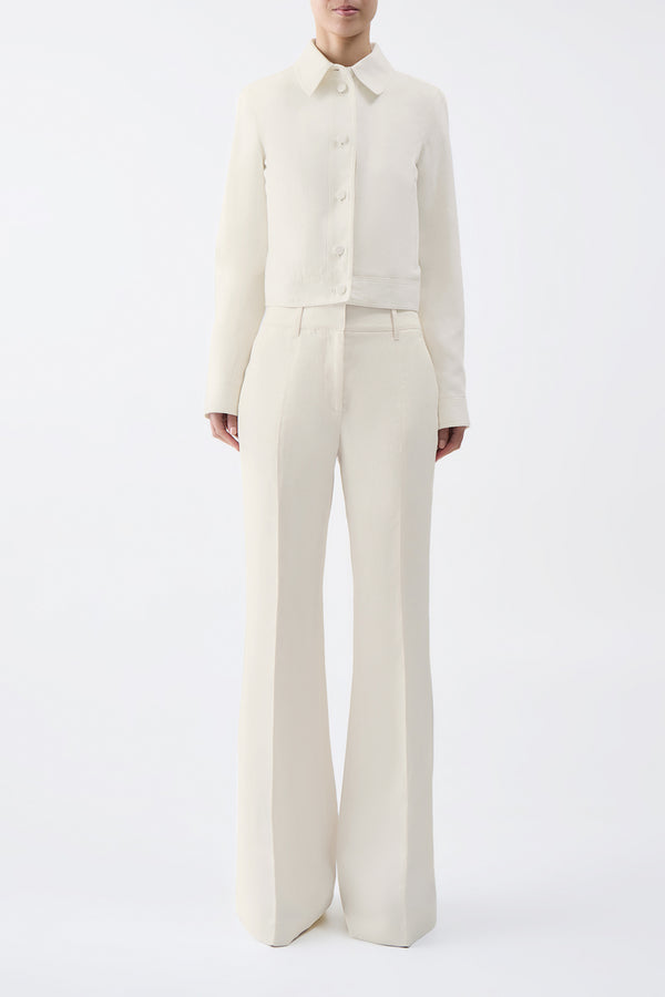 Gabriela Hearst Thereza Jacket In Ivory Linen Virgin Wool