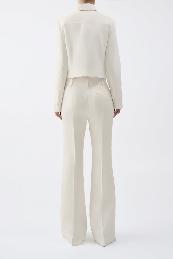 Gabriela Hearst Thereza Jacket In Ivory Linen Virgin Wool