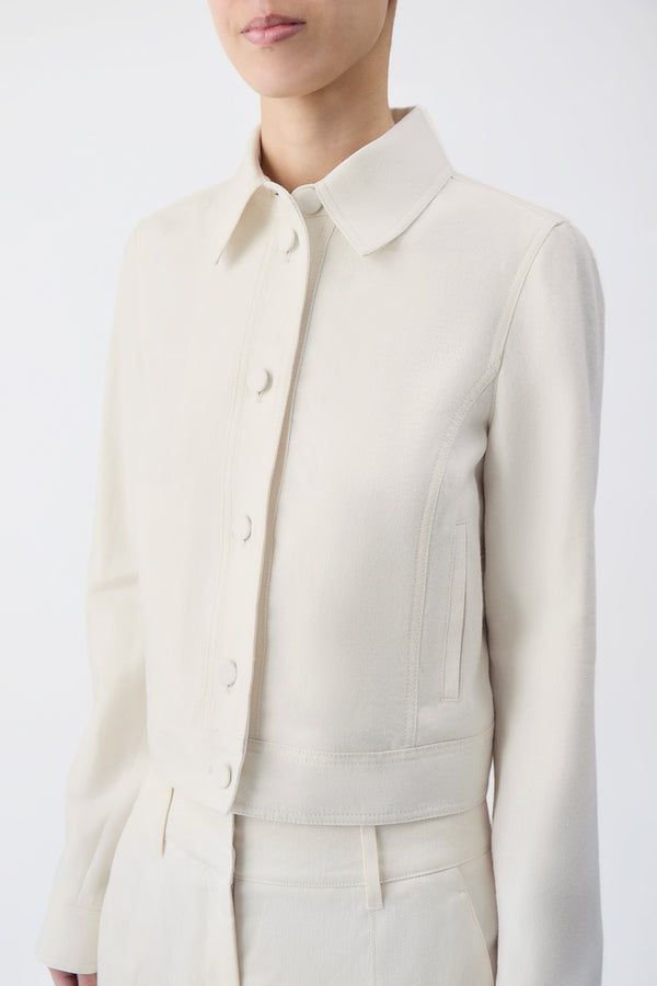 Gabriela Hearst Thereza Jacket In Ivory Linen Virgin Wool