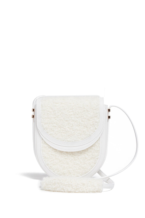 gabriela hearst Tina Crossbody Bag in Ivory Nappa Leather with Cashmere Boucle