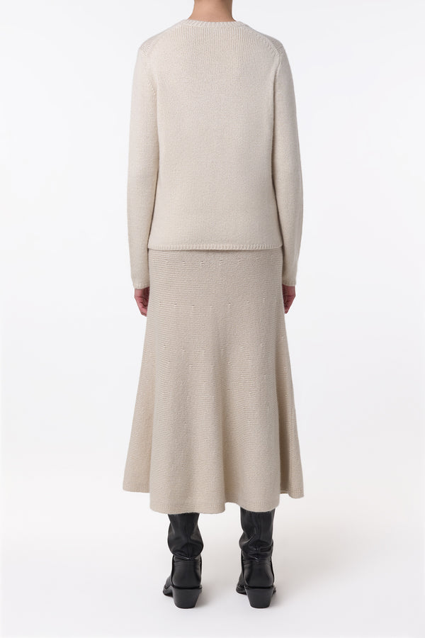 Gabriela Hearst Titan Knit Midi Skirt In Ivory Cashmere