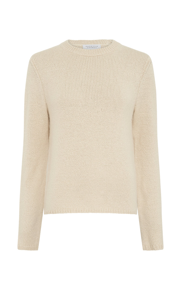 gabriela hearst Titus Knit Sweater in Ivory Cashmere