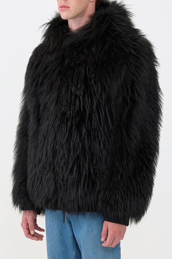 Gabriela Hearst Tom Hoody Jacket In Black Cashmere Shearling