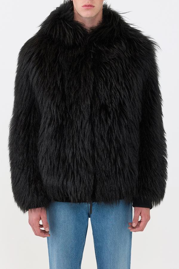 Gabriela Hearst Tom Hoody Jacket In Black Cashmere Shearling