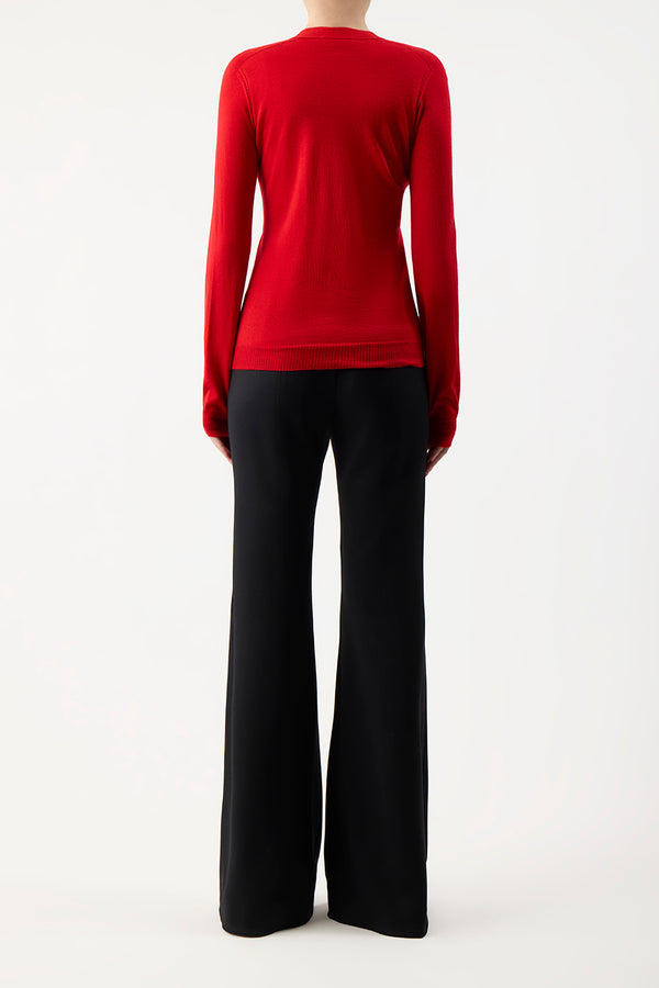 Gabriela Hearst Tori Knit Cardigan In Red Topaz Cashmere Silk