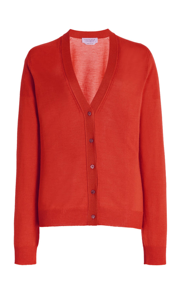 gabriela hearst Tori Knit Cardigan in Red Topaz Cashmere Silk